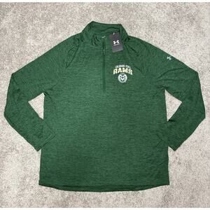 Colorado State Rams Quarter Zip Mens XL Green Long Sleeve NCAA Under Armour NEW